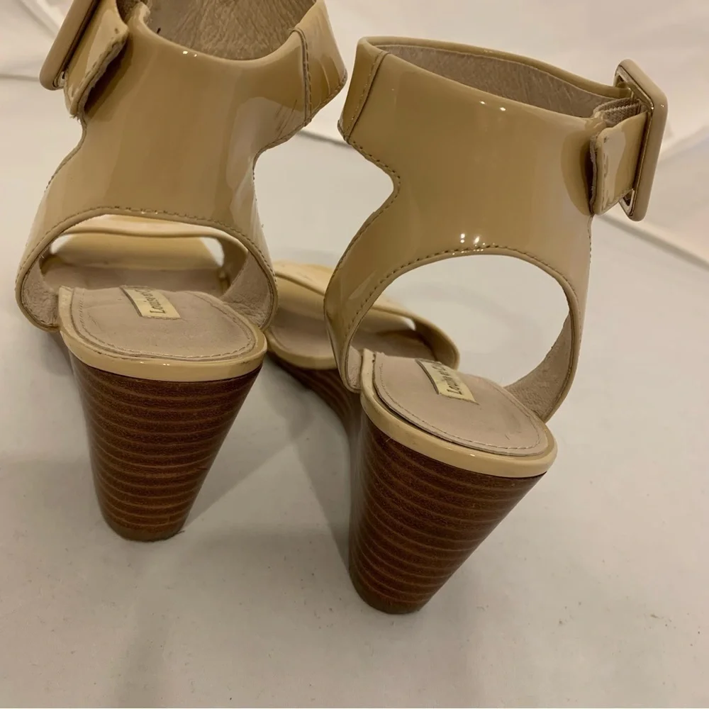 Louise et Cie Punya Odessa Patent Leather Wedge Sandals